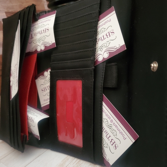 Tommy Hilfiger black leather and canvas wallet - Picture 4 of 6